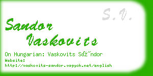 sandor vaskovits business card